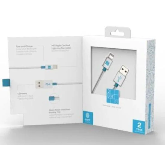 Juku Charge And Sync Cable With Lightning Connector (1.2M, 2.4A) - White